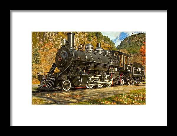 Newhalem Framed Print featuring the photograph Marblemount Train by Adam Jewell