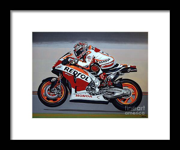 Marc Marquez Framed Print featuring the painting Marc Marquez by Paul Meijering