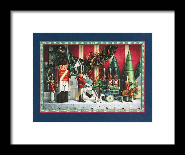 Toy Soldiers Framed Print featuring the painting March of the Wooden Soldiers by Lynn Bywaters