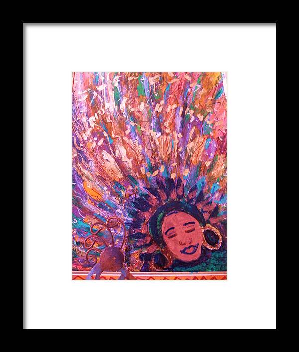 Bright Framed Print featuring the mixed media Mardi Gras Girl Revisited by Anne-Elizabeth Whiteway