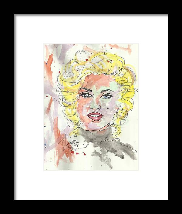 Marilyn Monroe Framed Print featuring the painting Marilyn colors by PJ Lewis