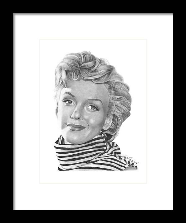  Marilyn Monroe Framed Print featuring the drawing Marilyn Monroe - 029 by Abbey Noelle