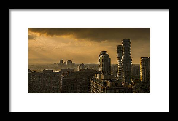 Toronto Framed Print featuring the photograph Marilyn Monroe Buildings MIssissauga by Bill Cubitt