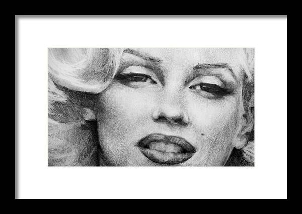 Marilyn Monroe Framed Print featuring the painting Marilyn Monroe - Close Up by Jani Freimann