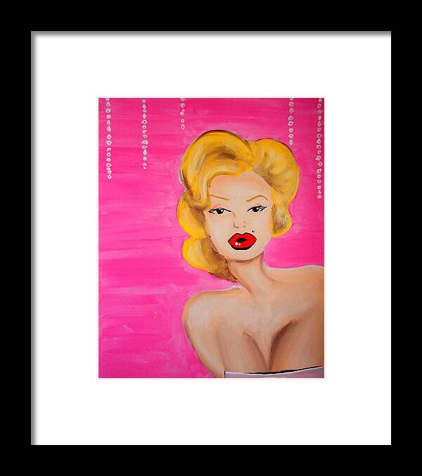 Marilyn Framed Print featuring the painting Marilyn Monroe Pink by Marisela Mungia