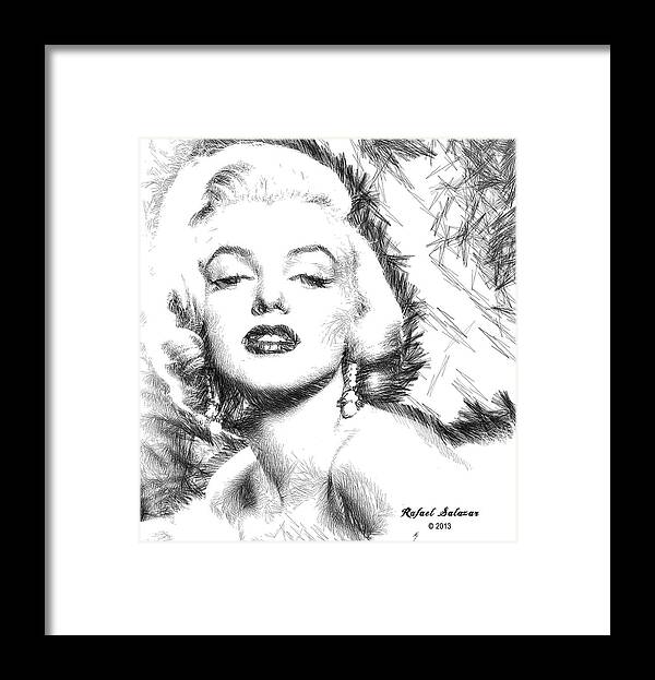 Marilyn Monroe Framed Print featuring the digital art Marilyn Monroe - The One and Only by Rafael Salazar