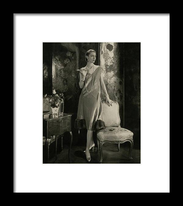 Accessories Framed Print featuring the photograph Marion Morehouse Wearing A Lucien Lelong Dress by Edward Steichen