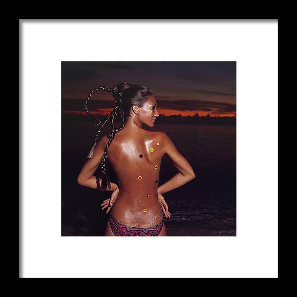 Accessories Framed Print featuring the photograph Marisa Berenson With Her Hair Braided by Arnaud de Rosnay
