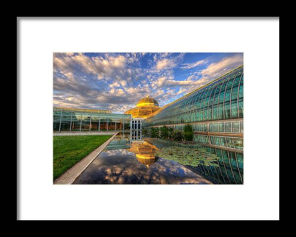 Architecture Framed Print featuring the photograph Marjorie Mcneely Conservatory Evening by Wayne Moran
