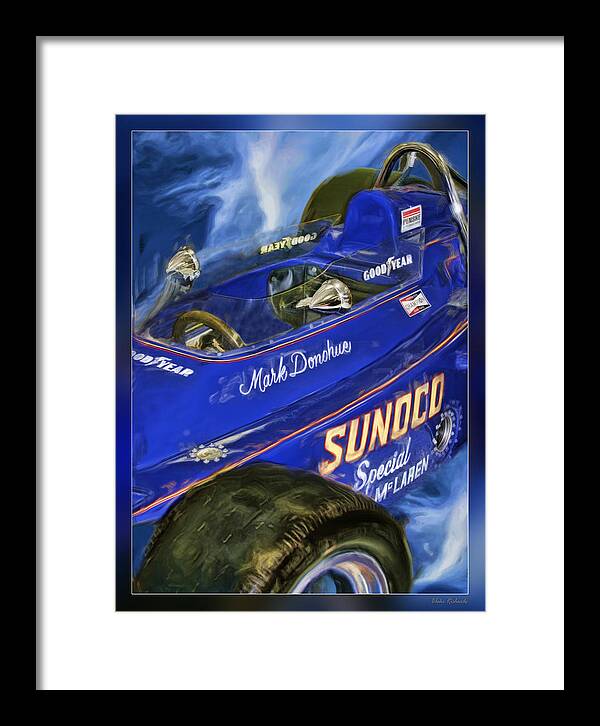 Mark Donohue Framed Print featuring the photograph Mark Donohue 1972 Indy 500 Winning Car by Blake Richards