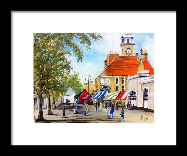 Market Framed Print featuring the painting Markets on High Street by Helen Syron