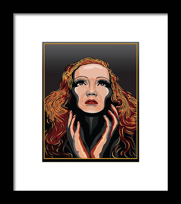  Marlene Dietrich Framed Print featuring the digital art Marlene Dietrich Hollywood The Golden Age by Larry Butterworth