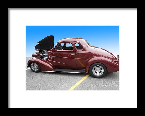 Custom Car Framed Print featuring the photograph Maroon coupe by Bill Thomson