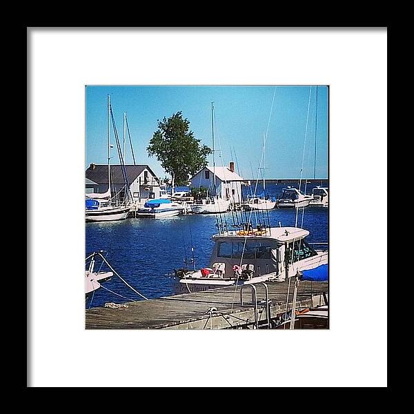 Harbor Framed Print featuring the photograph #marquette #michigan #harbor by Susan Bochantin