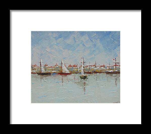 Provence Framed Print featuring the painting Marseille South of France by Frederic Payet