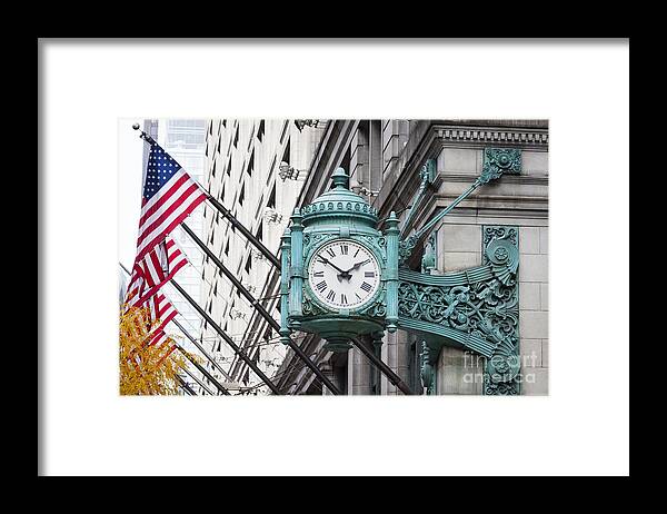 Clock Framed Print featuring the photograph Marshall Field's Clock by Patty Colabuono