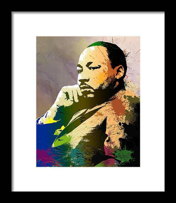 Nonviolence Framed Print featuring the digital art Martin Luther King Jr. by Anthony Mwangi