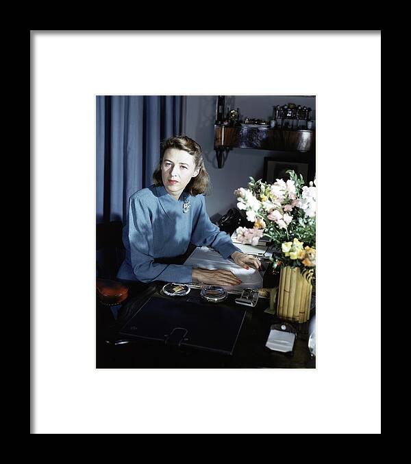 Fashion Framed Print featuring the photograph Mary Cushing At Her Desk by Horst P. Horst