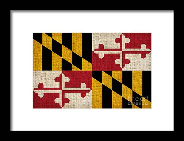 Maryland Framed Print featuring the painting Maryland state flag by Pixel Chimp