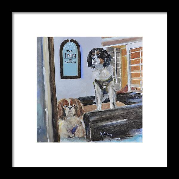 Cavalier Framed Print featuring the painting Mascots of The Inn by Donna Tuten