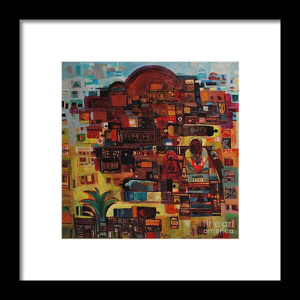 Maseed Maseed 7 Framed Print featuring the painting Maseed maseed 7 by Mohamed Fadul