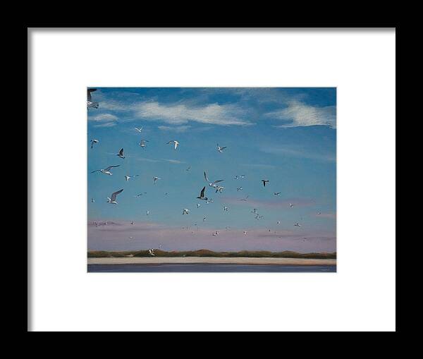 Art Framed Print featuring the pastel Masonboro Airshow by Christopher Reid