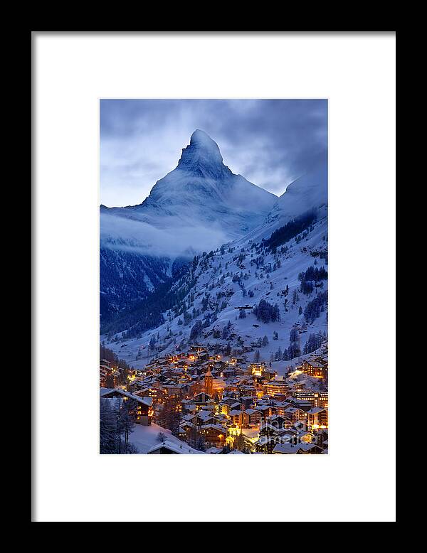 Zermatt Framed Print featuring the photograph Matterhorn at Twilight by Brian Jannsen