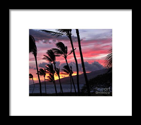Maui Framed Print featuring the photograph Maui sunset by Peggy Hughes