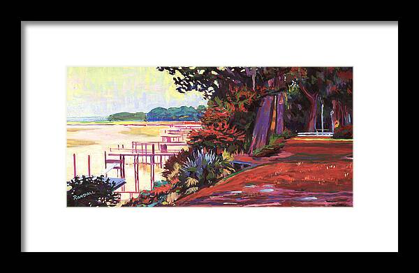 River Framed Print featuring the painting May River Docks by David Randall