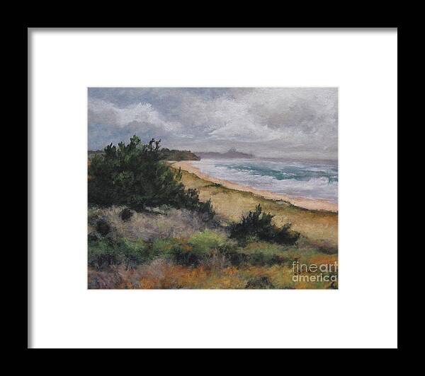 Spring Storm Framed Print featuring the painting May Storm - Montauk by Gregory Arnett