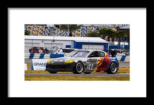 24 Hours Of Daytona Framed Print featuring the photograph Mazda RX-8 Racer by Raul Rodriguez