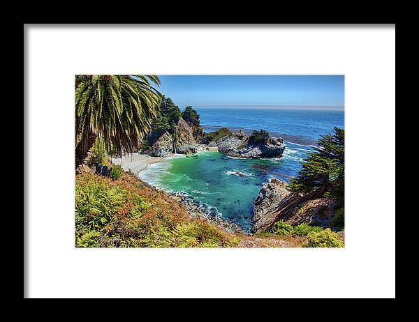 Scenics Framed Print featuring the photograph Mc Way Falls At Julia Pfeiffer Burns by Mimi Ditchie Photography