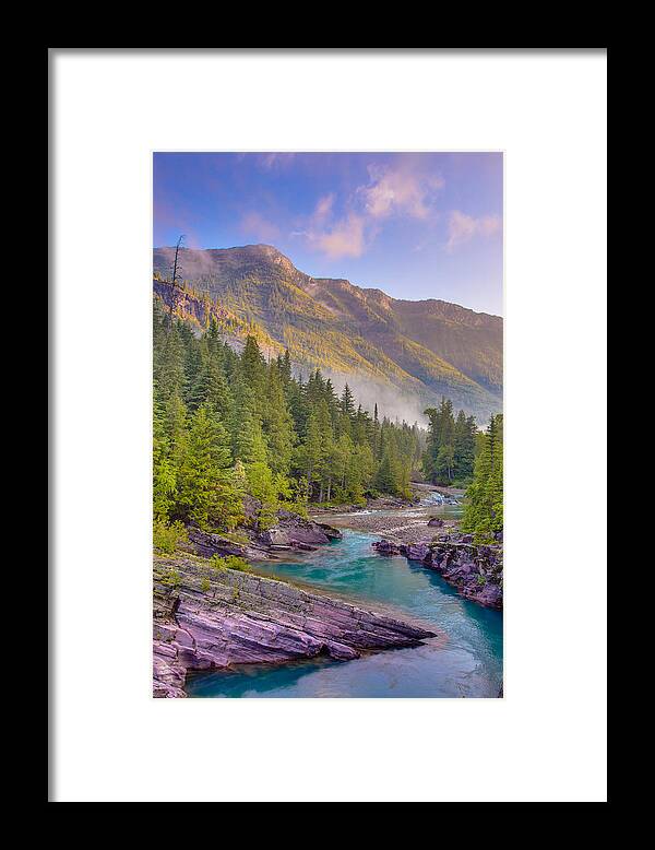 Glacier National Park Framed Print featuring the photograph McDonald Creek by Adam Mateo Fierro