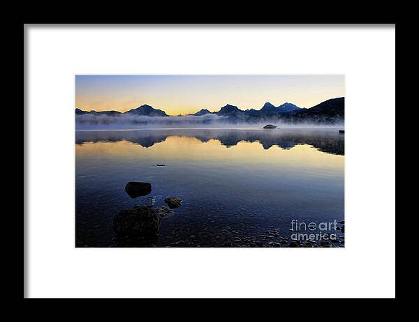 Mcdonald Lake Framed Print featuring the photograph McDonald Lake Sunrise by Gary Beeler