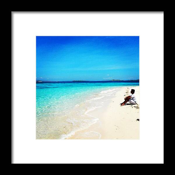 Beautiful Framed Print featuring the photograph #me #myself #beach #island #indonesia by Fajar Triwahyudi