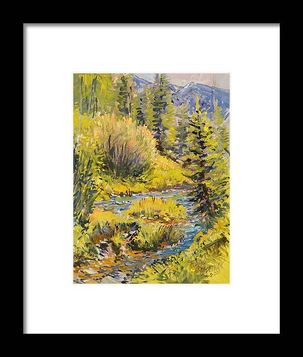 Mountain Creek Framed Print featuring the painting Meadow Creek Montana by Steve Spencer