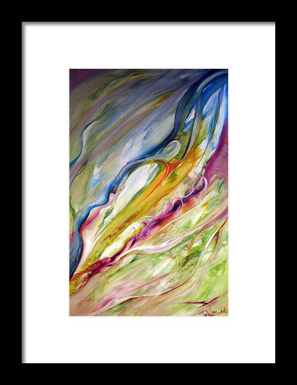 Abstract Organic Expressionism Framed Print featuring the painting Meander by Jan VonBokel