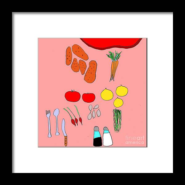 Food Framed Print featuring the painting Meat and Potatoes by James and Donna Daugherty