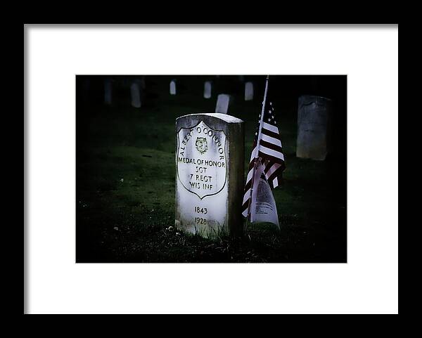 Grave Framed Print featuring the photograph Medal of Honor by Ron Roberts