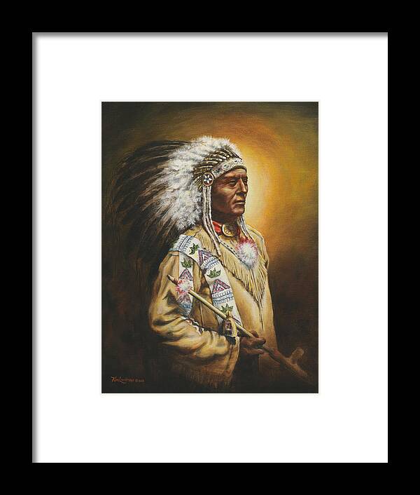 Western Framed Print featuring the painting Medicine Man by Kim Lockman