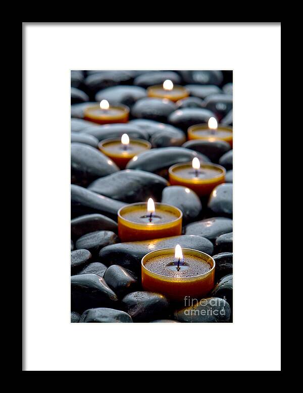 Candles Framed Print featuring the photograph Meditation Candles by Olivier Le Queinec