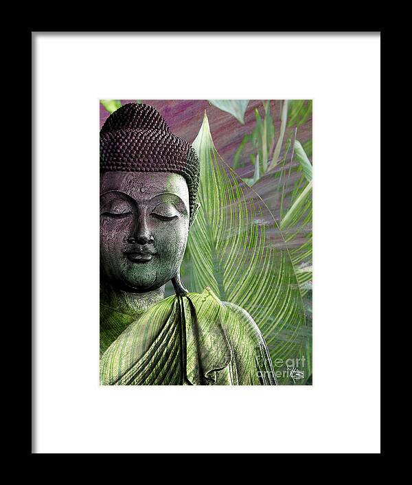 Buddha Framed Print featuring the mixed media Meditation Vegetation by Christopher Beikmann