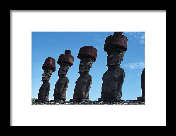 Art Framed Print featuring the photograph Megaliths , Easter Island , Chile by Comstock Images