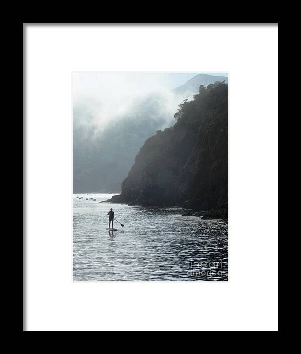 Surf Framed Print featuring the pyrography Megan at Catalina by Randy Sprout