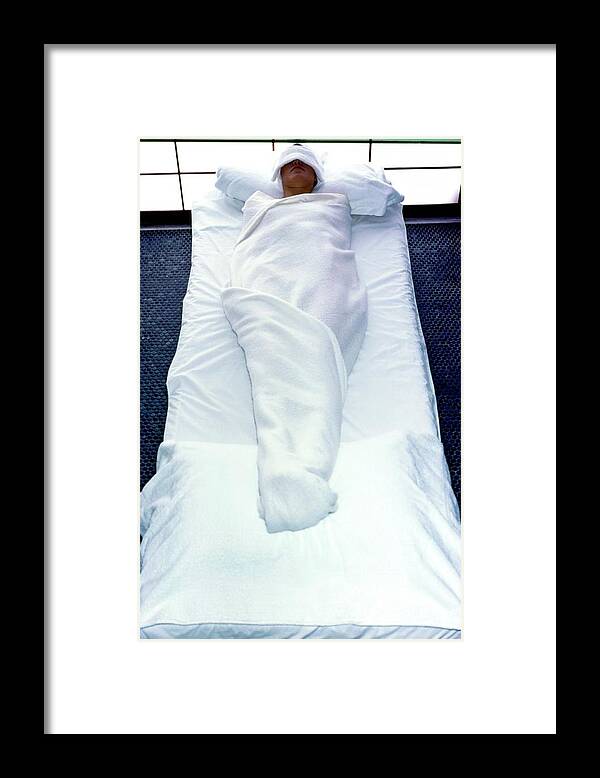 Health Framed Print featuring the photograph Melanie Cain Wrapped In Towels by Jacques Malignon