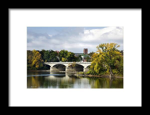 Fall Framed Print featuring the photograph Memorial St. Bridge Binghamton NY by Christina Rollo