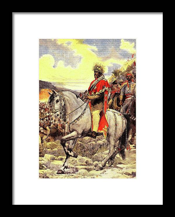 1800s Framed Print featuring the photograph Menelik II Of Ethiopia by Collection Abecasis/science Photo Library