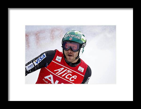 Event Framed Print featuring the photograph Men's FIS Skiing World Cup - Super Combined Downhill by Agence Zoom