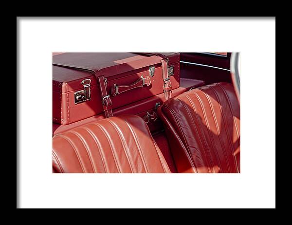 Mercedes Benz Framed Print featuring the photograph Mercedes-Benz 300 SL Gullwing 1956 Suitcase by Maj Seda