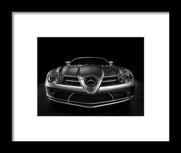 Mercedes Framed Print featuring the digital art Mercedes McLaren SLR by Douglas Pittman